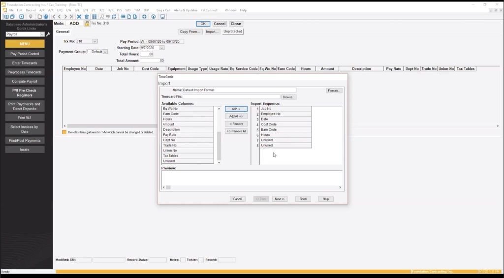 screenshot of Raken + Foundation integration.
