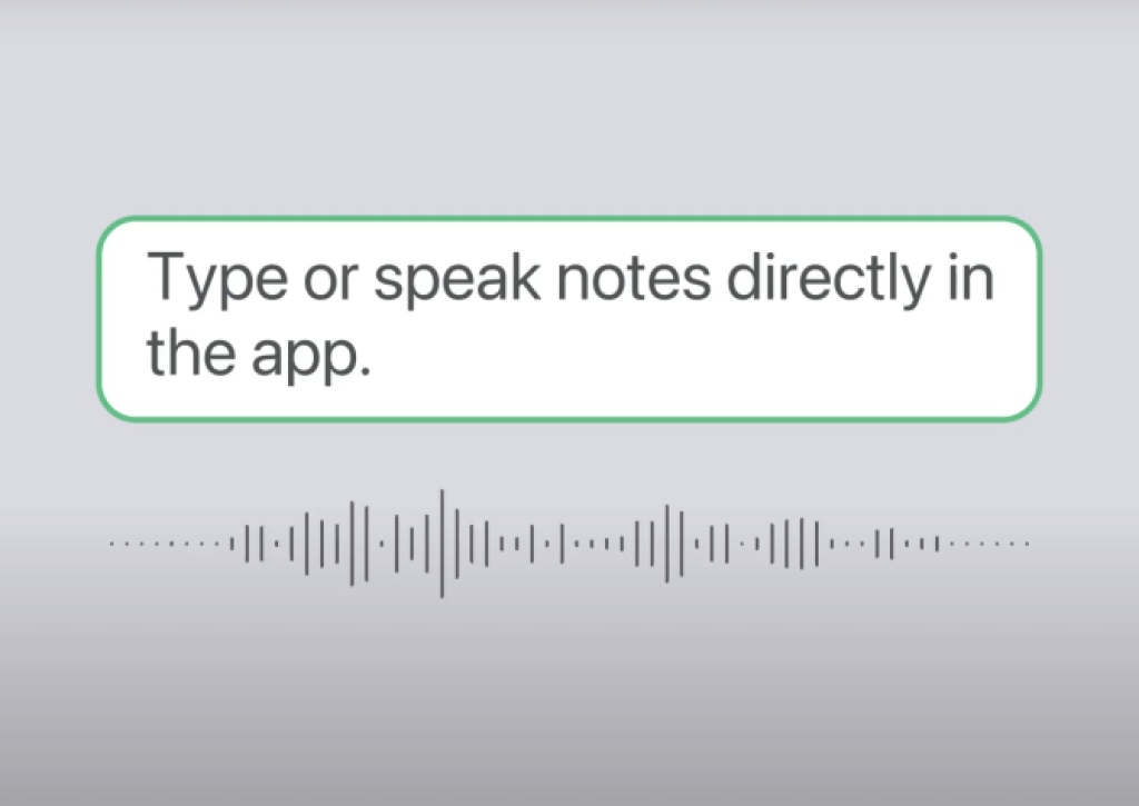 Voice-to-text graphic.