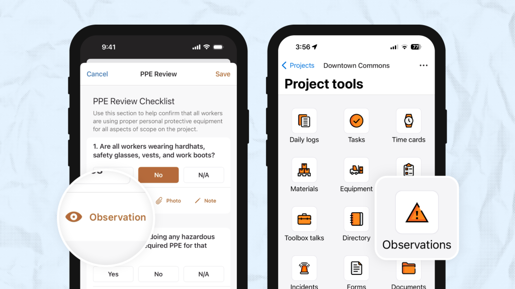 Raken construction observations app.
