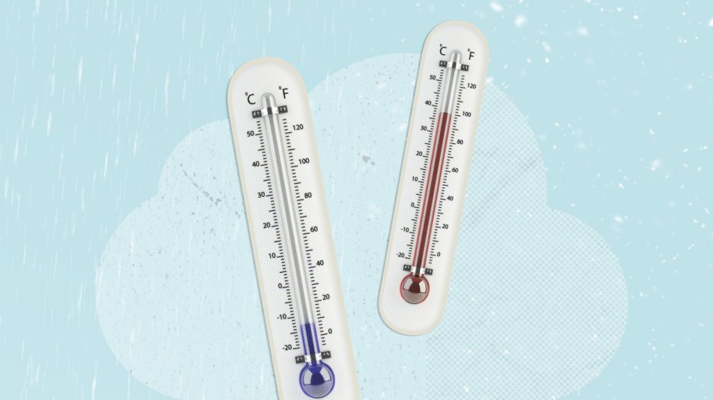 thermometers showing extreme weather temperatures.