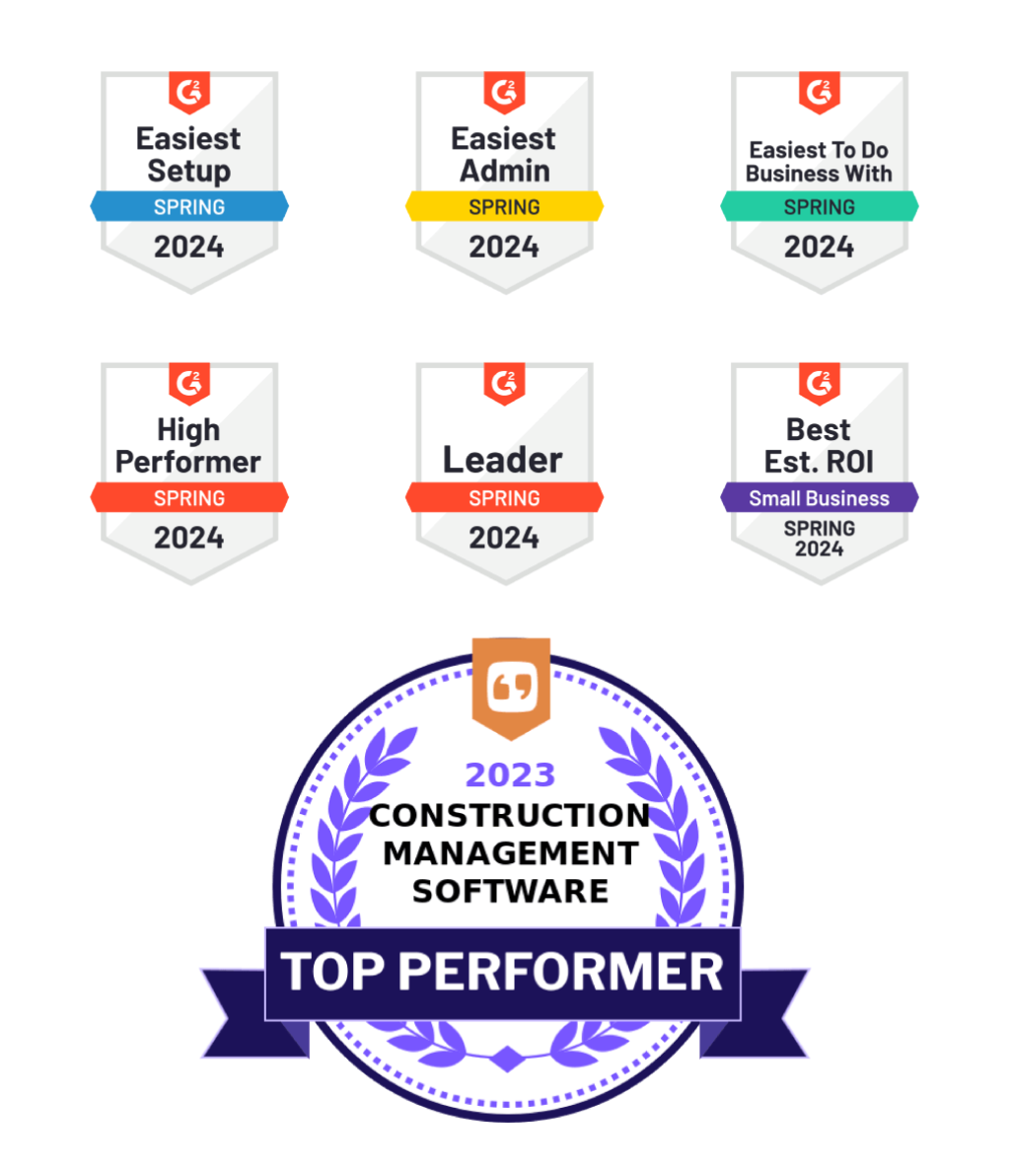 software award badges won by Raken.