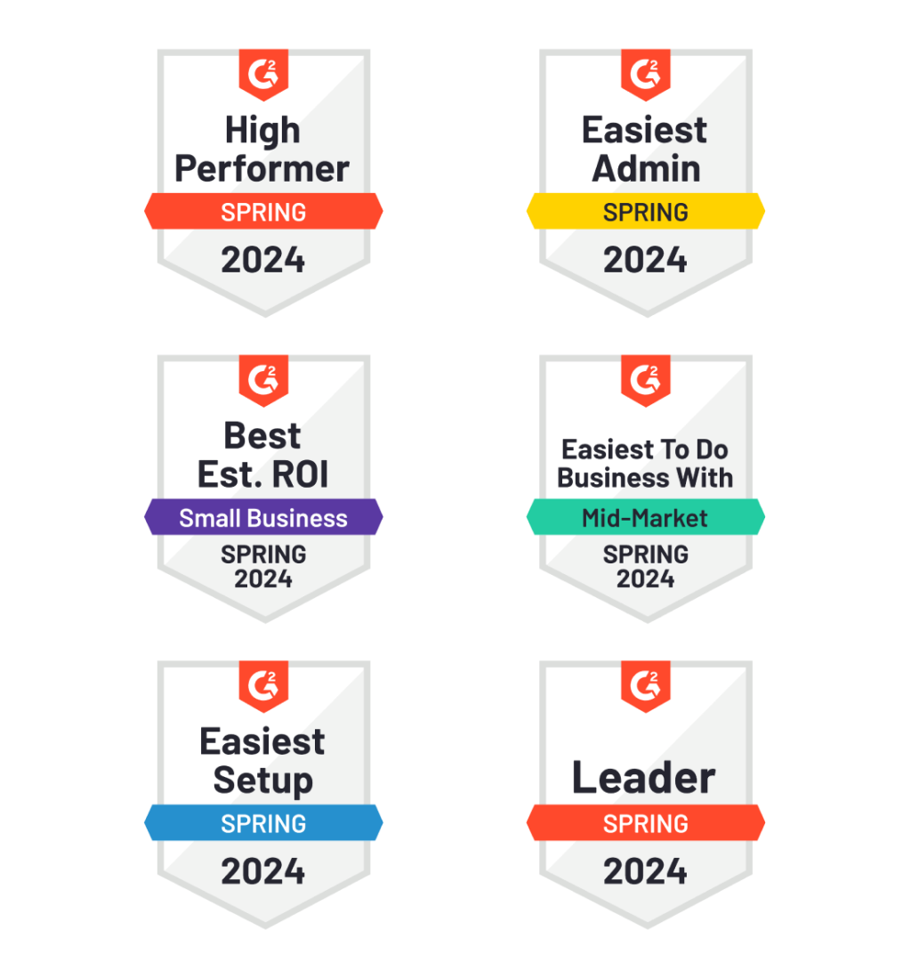 Raken G2 award badges for onboarding and support.