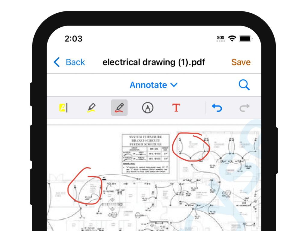 viewing a construction drawing in Raken's construction document management app.