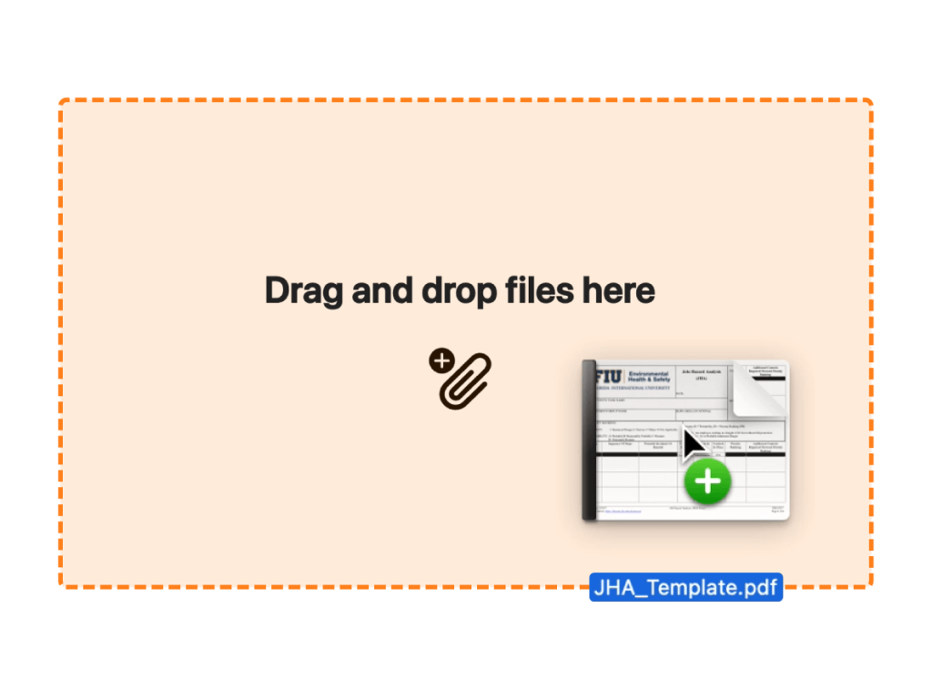 dragging and dropping a construction document into Raken.