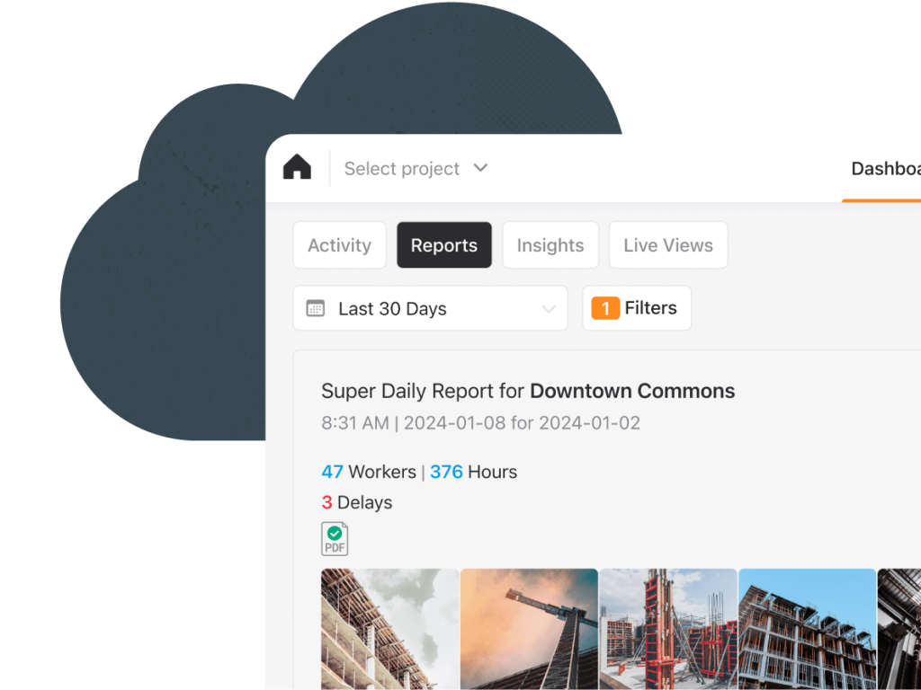 project reports screen.