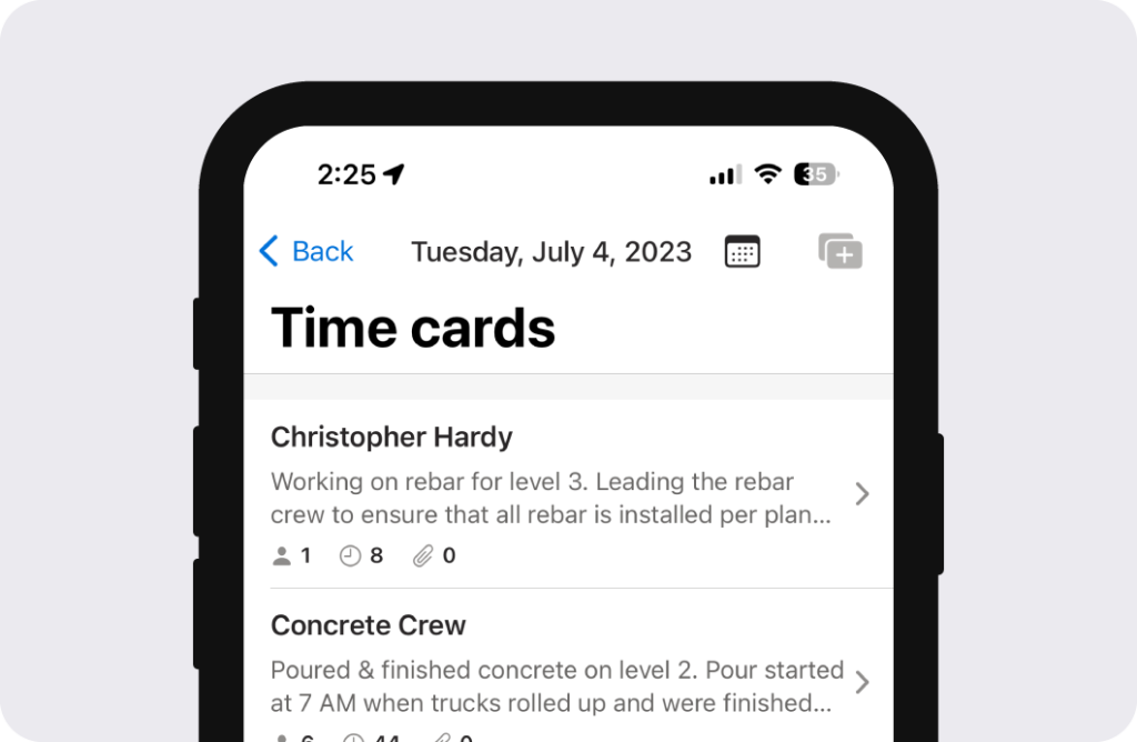 time cards app.